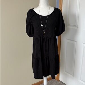 J. Crew Black Textured Mini Dress NWOT